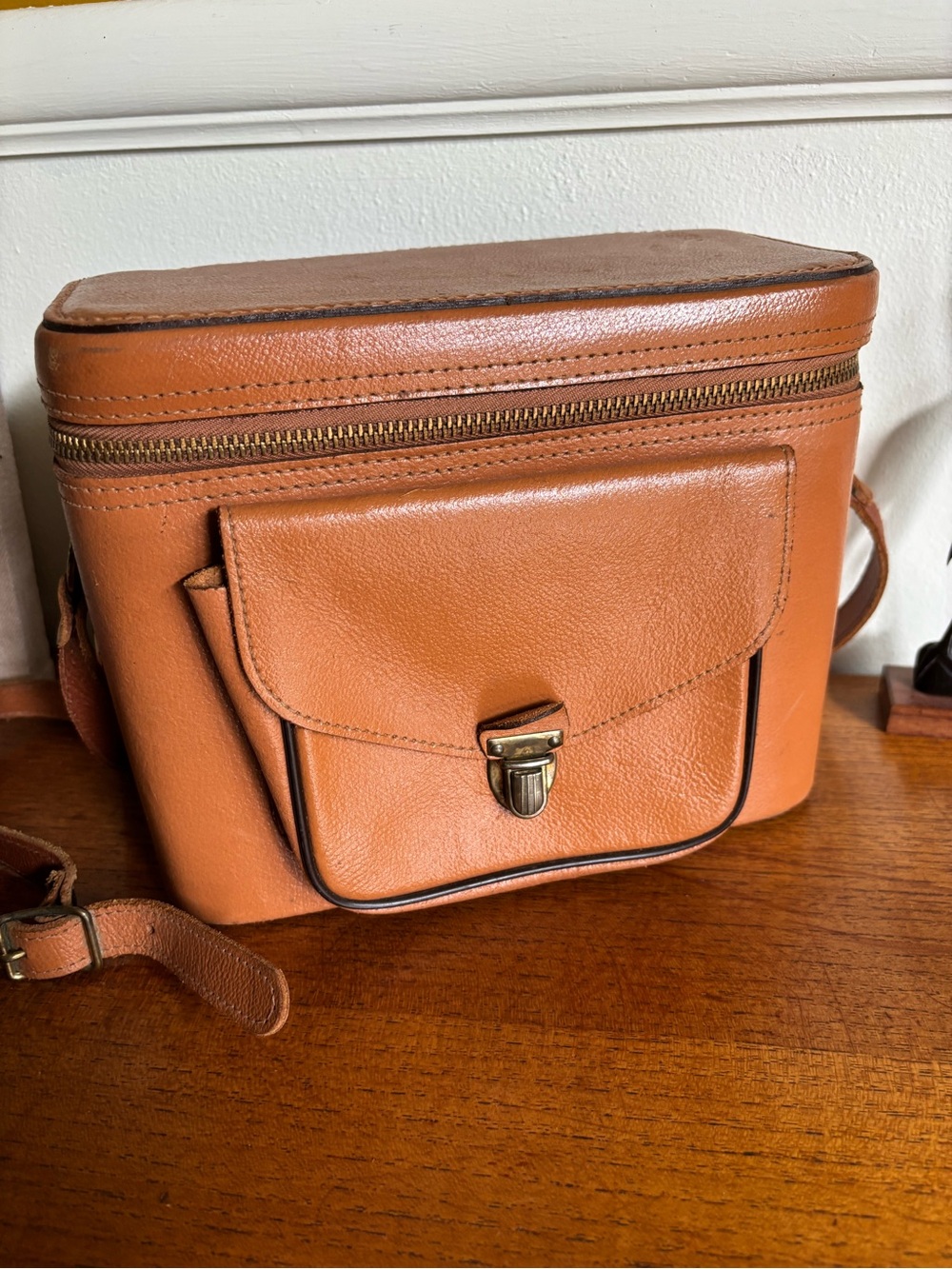 1950s camera case crossbody travel bag with original paperwork paper ephemera